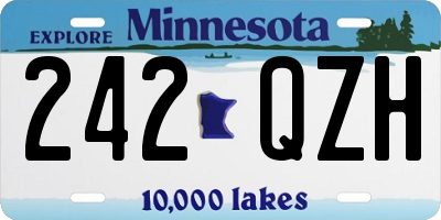 MN license plate 242QZH