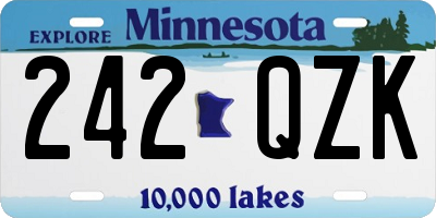 MN license plate 242QZK