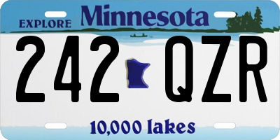 MN license plate 242QZR