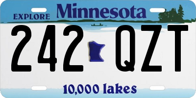MN license plate 242QZT