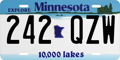 MN license plate 242QZW