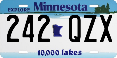 MN license plate 242QZX