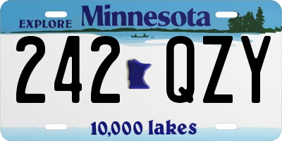 MN license plate 242QZY