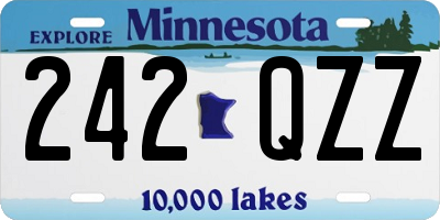 MN license plate 242QZZ