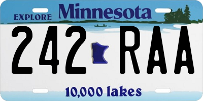 MN license plate 242RAA