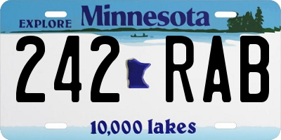 MN license plate 242RAB