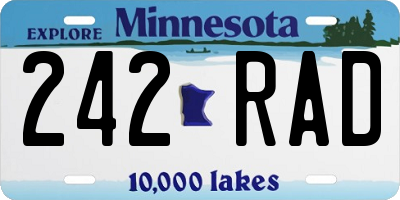 MN license plate 242RAD