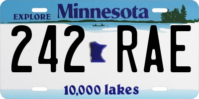 MN license plate 242RAE