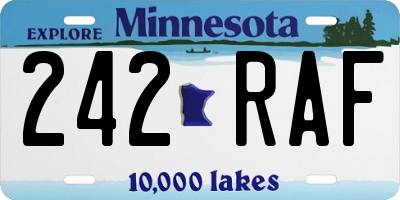 MN license plate 242RAF