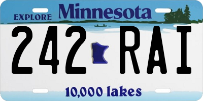 MN license plate 242RAI