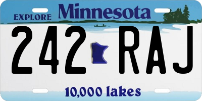 MN license plate 242RAJ