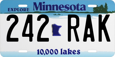 MN license plate 242RAK