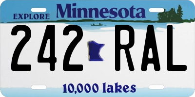 MN license plate 242RAL