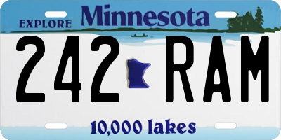 MN license plate 242RAM
