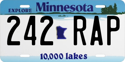 MN license plate 242RAP