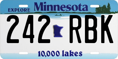 MN license plate 242RBK