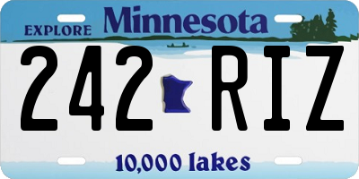MN license plate 242RIZ