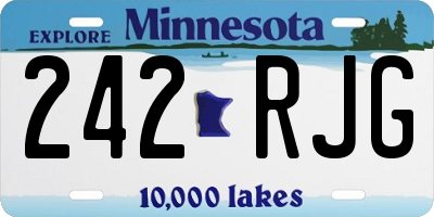 MN license plate 242RJG