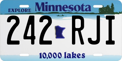 MN license plate 242RJI