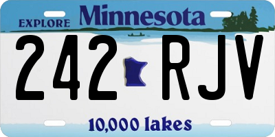 MN license plate 242RJV
