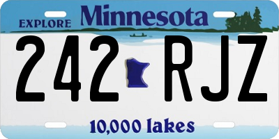 MN license plate 242RJZ