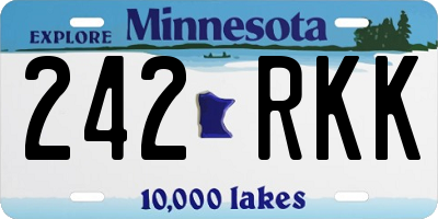 MN license plate 242RKK
