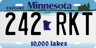 MN license plate 242RKT