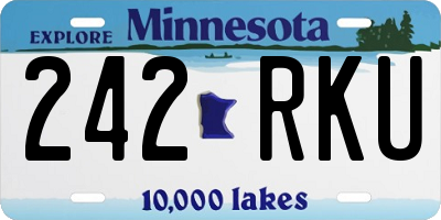 MN license plate 242RKU