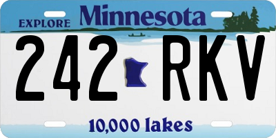 MN license plate 242RKV