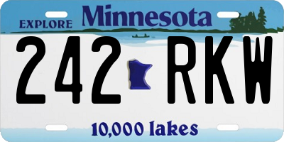 MN license plate 242RKW