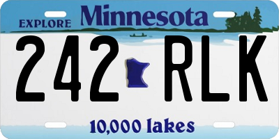 MN license plate 242RLK