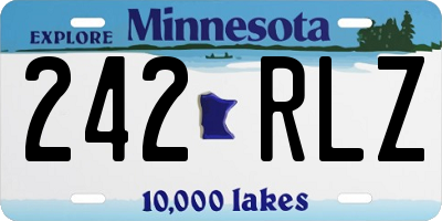 MN license plate 242RLZ