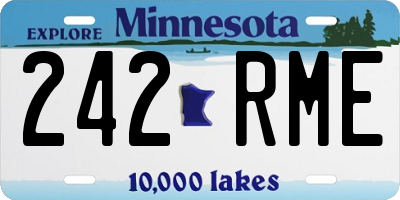 MN license plate 242RME
