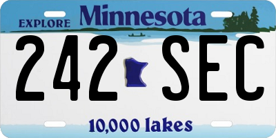 MN license plate 242SEC