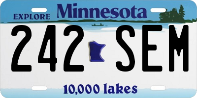 MN license plate 242SEM