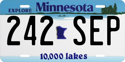 MN license plate 242SEP