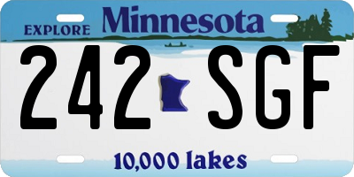 MN license plate 242SGF