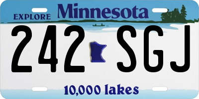 MN license plate 242SGJ