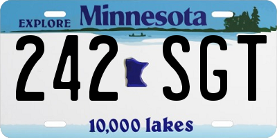 MN license plate 242SGT