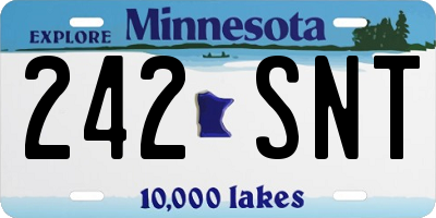 MN license plate 242SNT
