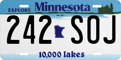 MN license plate 242SOJ