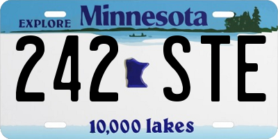MN license plate 242STE