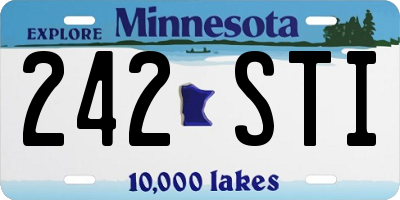 MN license plate 242STI