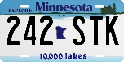 MN license plate 242STK