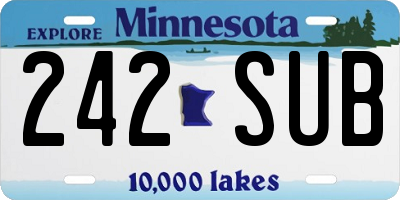 MN license plate 242SUB