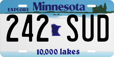MN license plate 242SUD