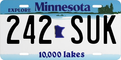 MN license plate 242SUK