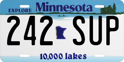 MN license plate 242SUP