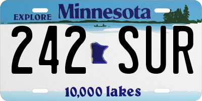MN license plate 242SUR