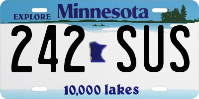 MN license plate 242SUS